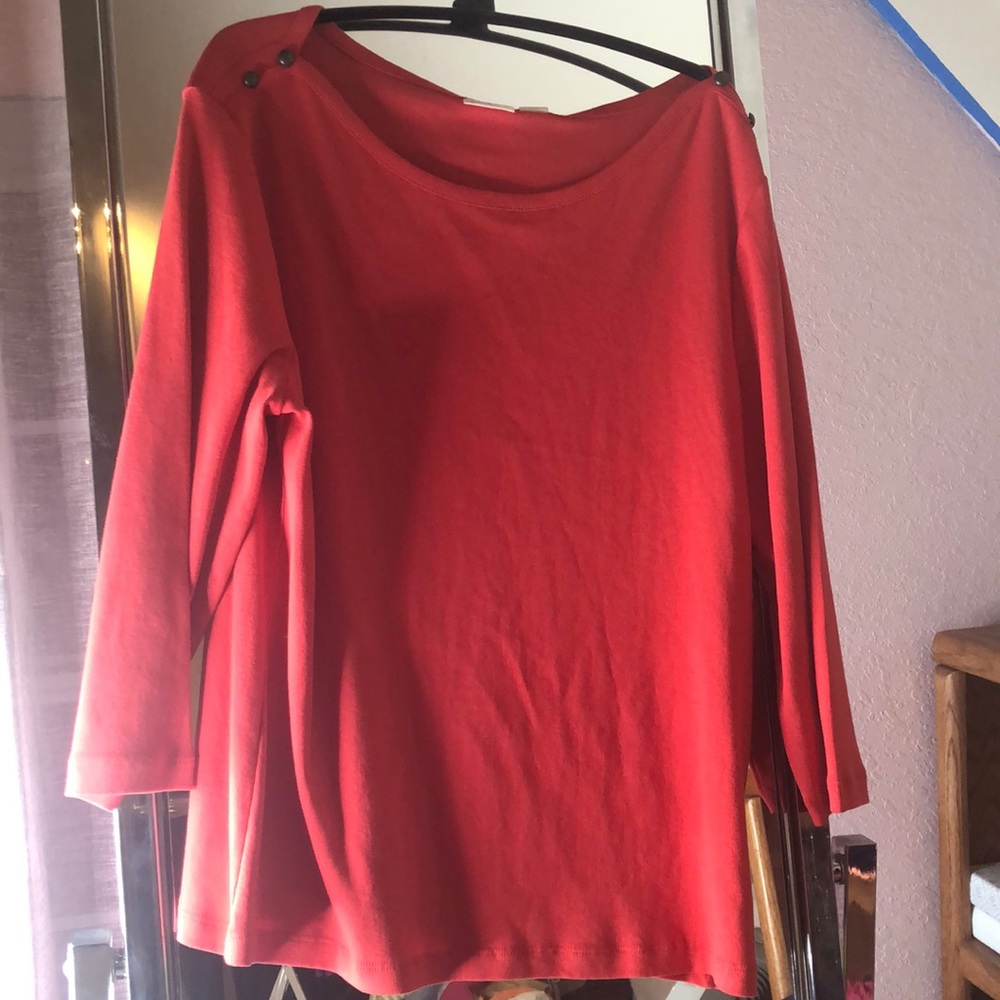 NWT Chico’s Orange top 3/4 sleeves